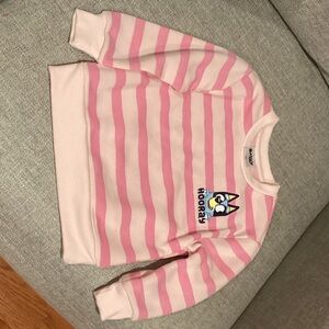 Kids Pink Striped Sweatshirt with Hooray Character